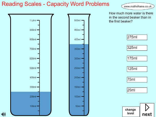 Read and interpret scales on a range of measuring instruments