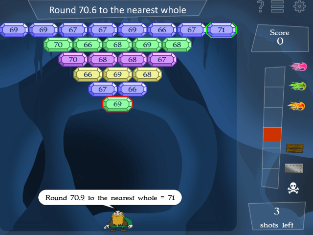 Play Astro Blaster Rounding Estimating to the Nearest 10, 100, 1000 Free  Elementary Math Game