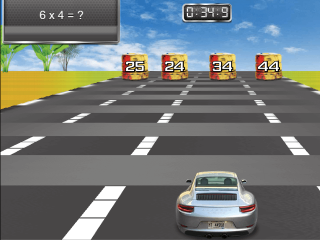 Road Rally Multi-Player Addition - Free Online Math Game 