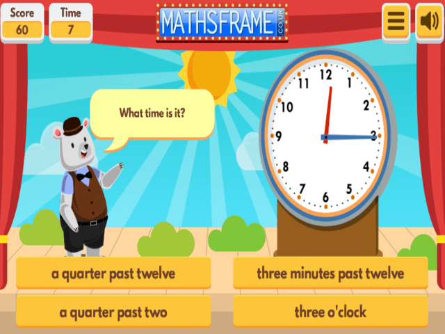 Telling the Time in Words - Mathsframe