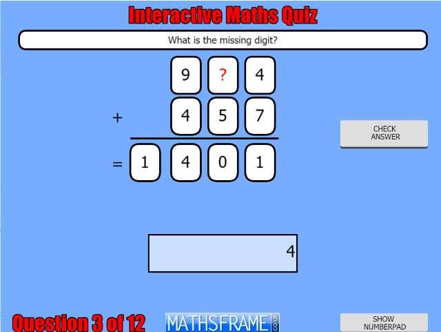 estimate and use inverse operations to check answers to a calculation mathsframe