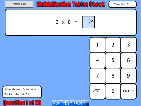 Multiplication Table Chart Practice